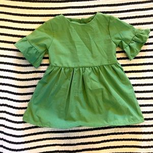 Girls Green Poplin Dress